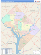 District of Columbia County, DC Digital Map Color Cast Style